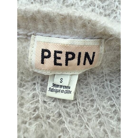 Anthropologie Pepin Colorblock Open Cardigan Sweater Mustard Pink Ivory Small - Picture 2 of 6